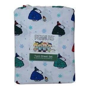Peanuts Snoopy Twin Sheet Set By Berkshire Polyester Winter Holiday Igloo